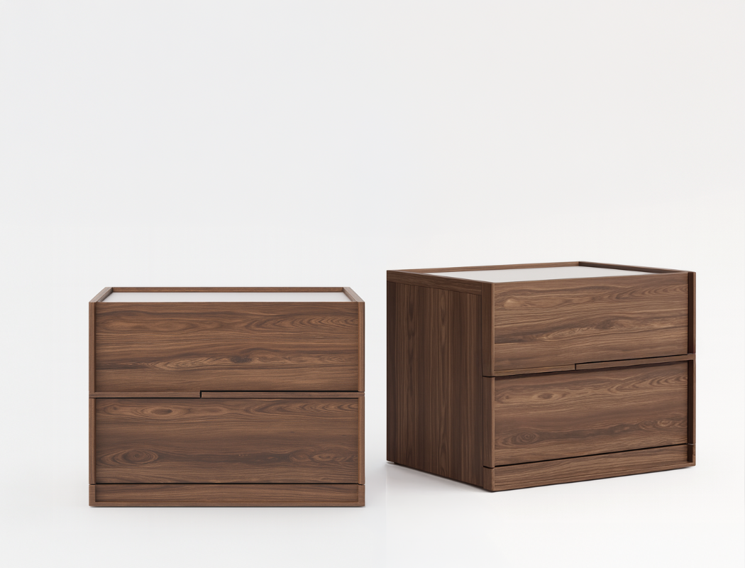 Juliana Bedside Table, American Walnut, Set of 2
