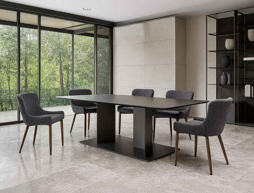 Justina Fabric Dining Chair, Smoke Grey