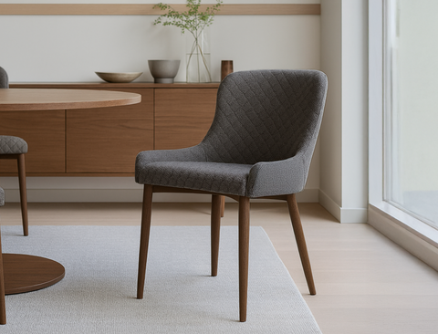Justina Fabric Dining Chair, Smoke Grey