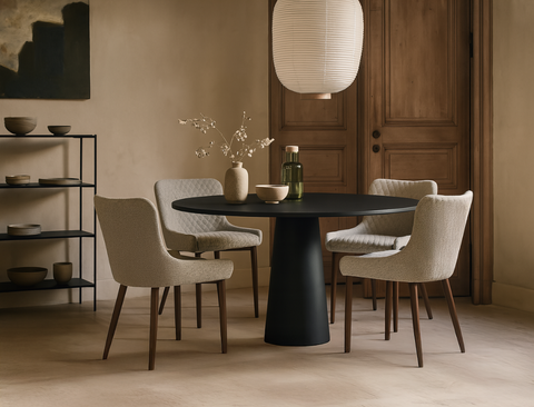 Justina Fabric Dining Chair, Stone Grey