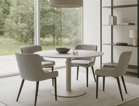 Justina Fabric Dining Chair, Stone Grey