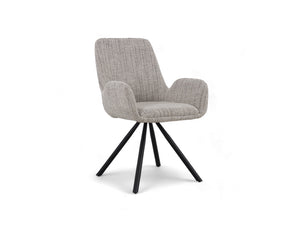 Kinsley Fabric Swivel Dining Arm Chair, Toffee - Pet Friendly Fabric