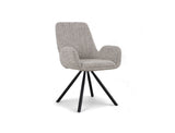 Kinsley Fabric Swivel Dining Arm Chair, Toffee - Pet Friendly Fabric