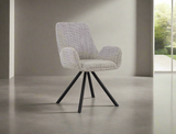 Kinsley Fabric Swivel Dining Arm Chair, Toffee - Pet Friendly Fabric