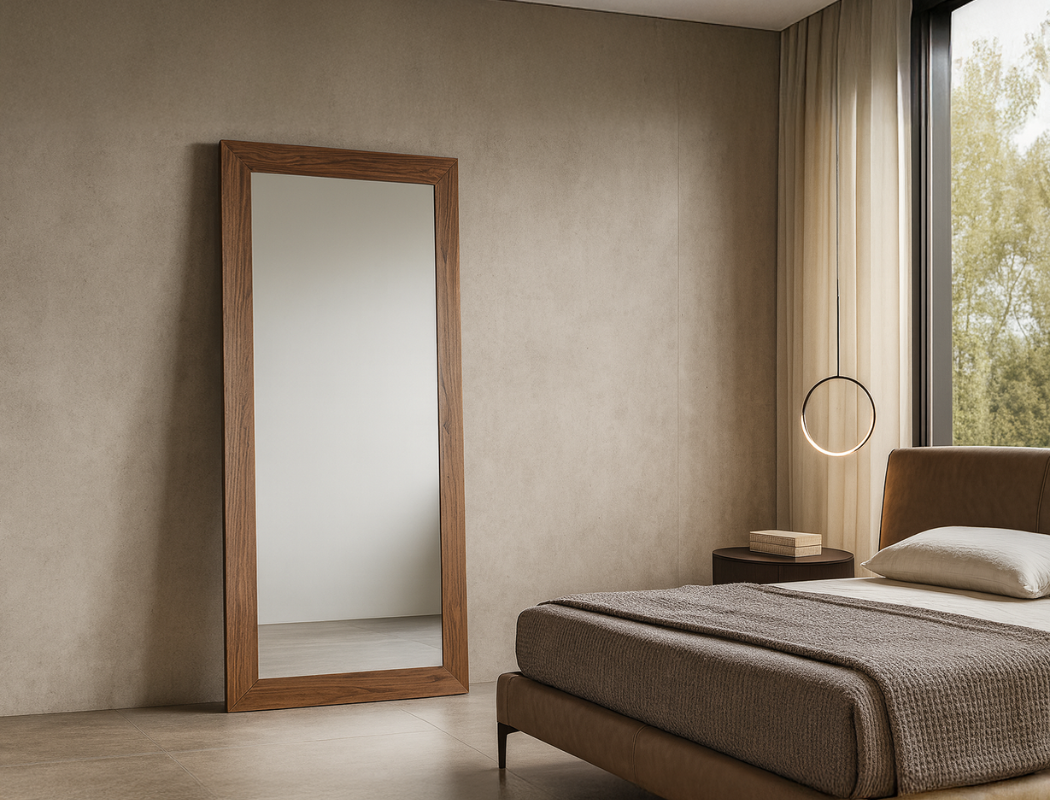 Laurent Wood Mirror, Walnut