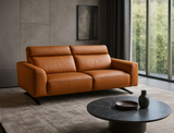 Leo 3 Seater Leather Sofa, Honey Brown