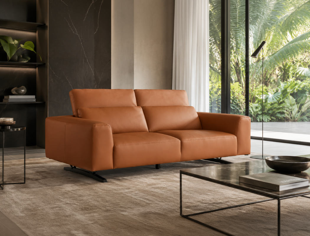 Leo 3 Seater Leather Sofa