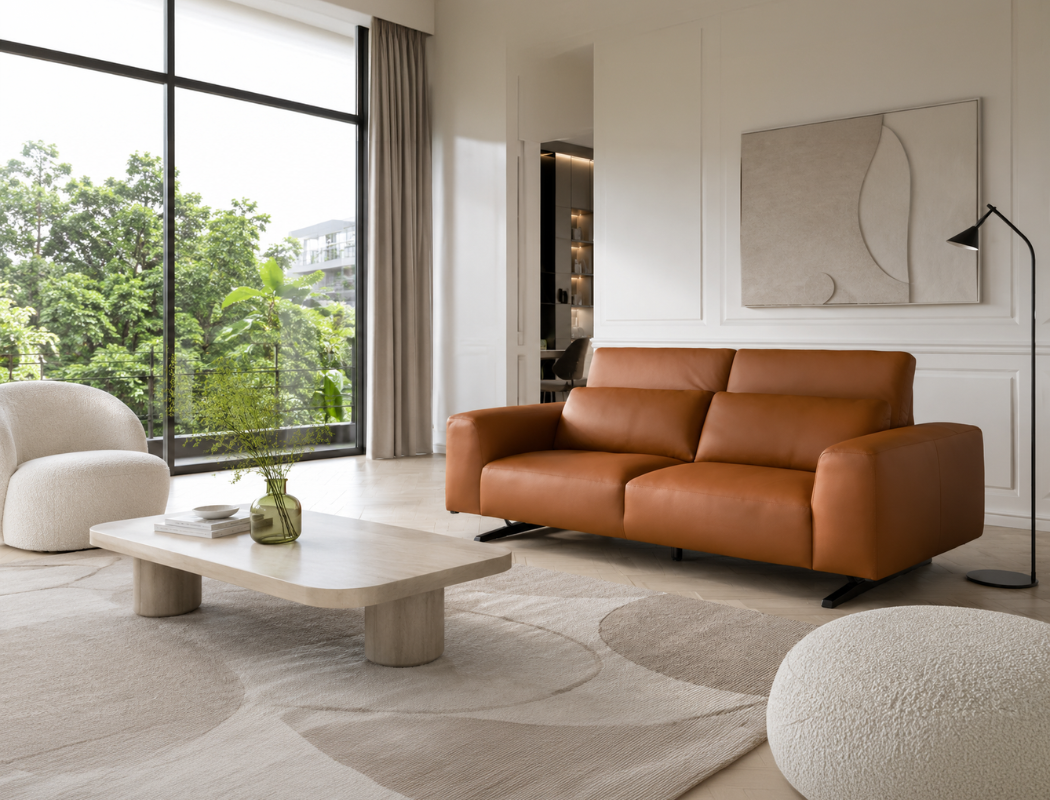 Leo 3 Seater Leather Sofa