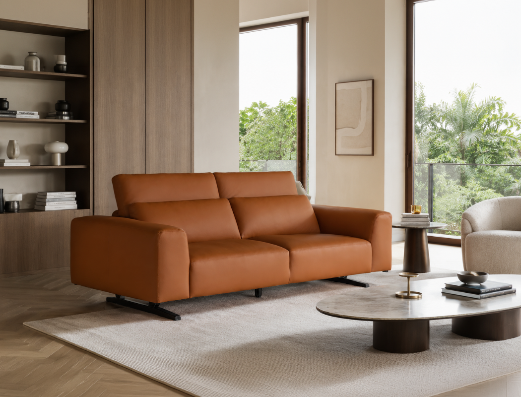Leo 3 Seater Leather Sofa