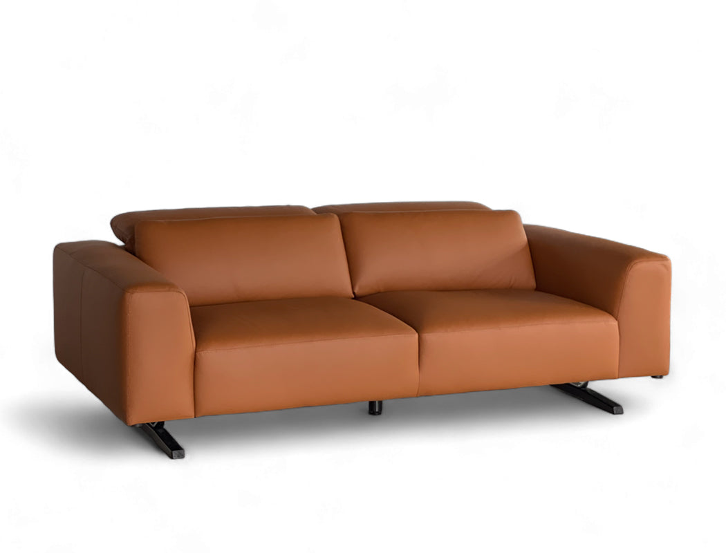 Leo 3 Seater Leather Sofa Leather CAT B1 Honey Black Delivery in 8-10 Weeks