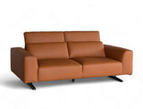 Leo 3 Seater Leather Sofa, Honey Brown