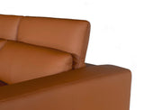 Leo 3 Seater Leather Sofa, Honey Brown