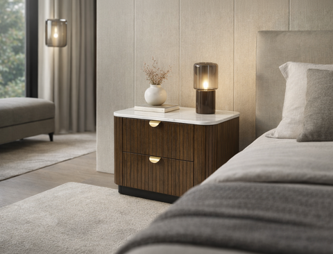 Lincoln Wood Bedside Table, Set of 2