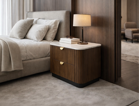 Lincoln Wood Bedside Table, Set of 2
