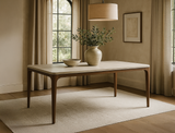 Lindon Travertine Dining Table, Sintered Stone (160cm)
