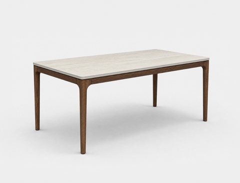 Lindon Travertine Dining Table, Sintered Stone (160cm)