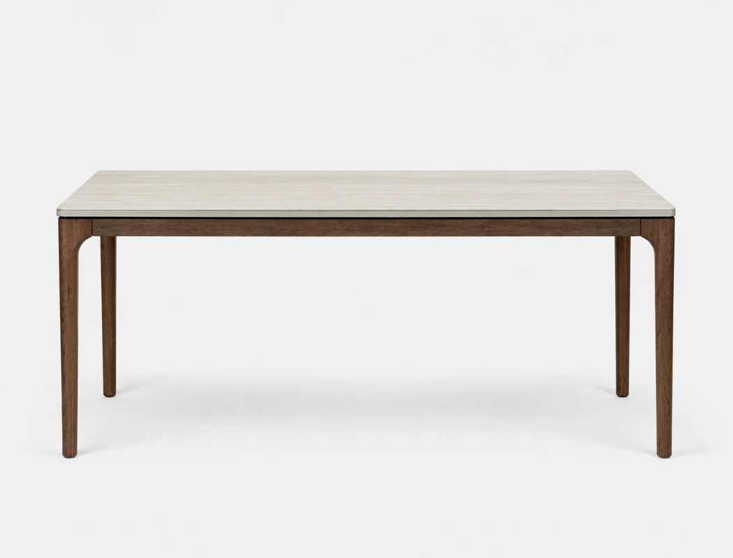 Lindon Travertine Dining Table, Sintered Stone (180cm)