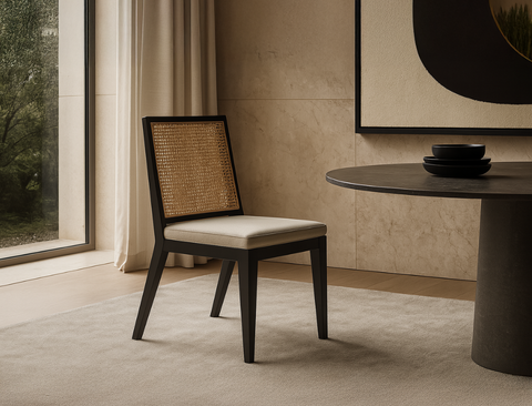 Lisbon Rattan Dining Chair, Desert Sand - Water Repellent Fabric