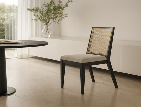 Lisbon Rattan Dining Chair, Desert Sand - Water Repellent Fabric