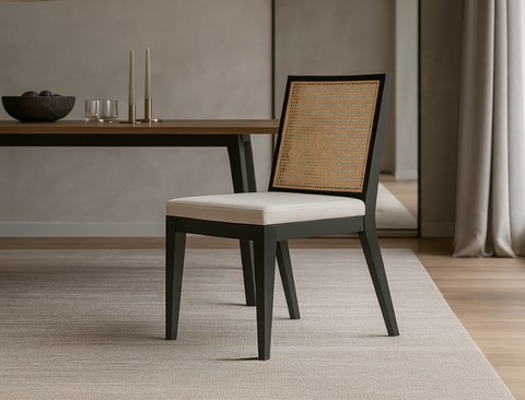 Lisbon Rattan Dining Chair, Desert Sand - Water Repellent Fabric