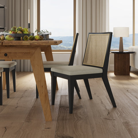 Lisbon Rattan Dining Chair, Desert Sand - Water Repellent Fabric