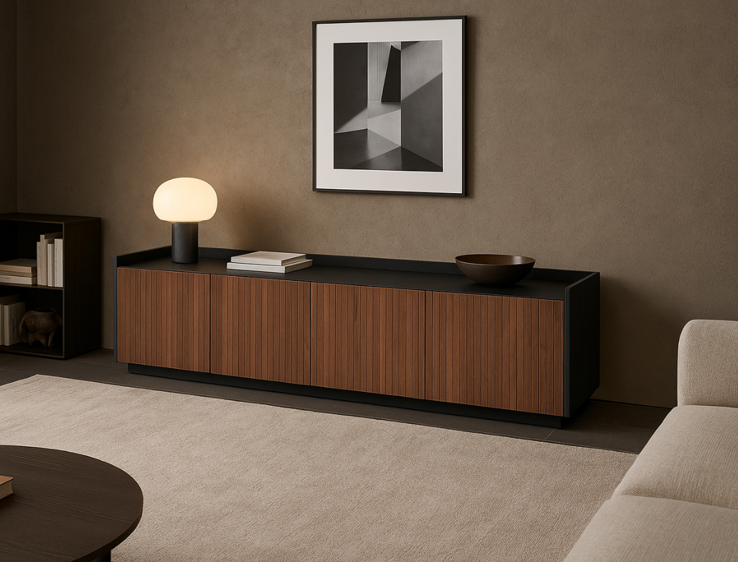 Luisa Wood TV Console (210cm), American Walnut