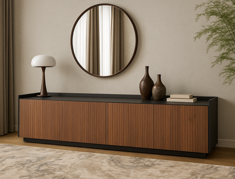 Luisa Wood TV Console (210cm), American Walnut