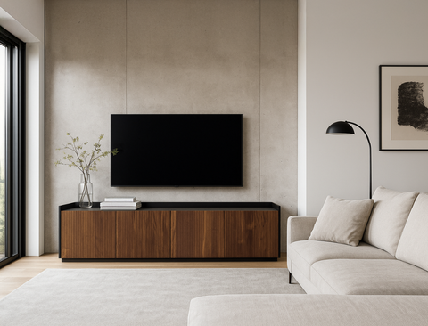 Luisa Wood TV Console (210cm), American Walnut