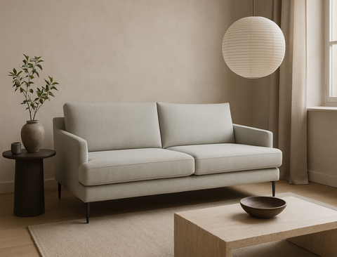 Luna 3 Seater Sofa, Cloud Grey - Water Repellent Fabric