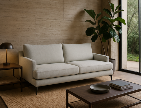 Luna 3 Seater Sofa, Cloud Grey - Water Repellent Fabric