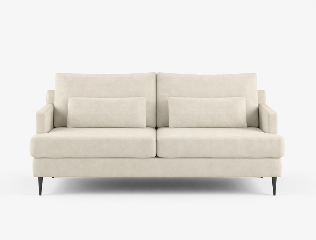 Luna 3 Seater Sofa with Lumbar Cushion Set, Chalk Beige - Pet Friendly Fabric