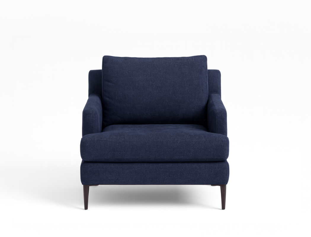 Luna Fabric Armchair, Bottega Blue
