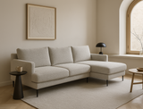 Luna Right Facing L-Shape Sofa, Pebble Boucle