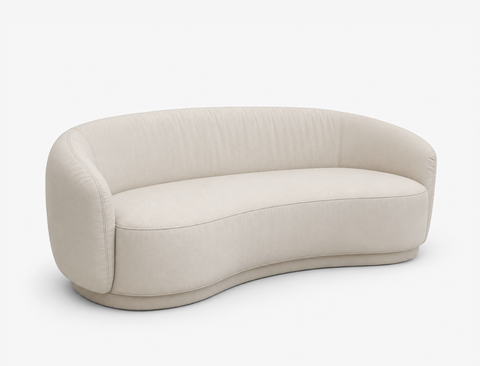 Lyra Curve 3 Seater Sofa, Parchment Sand - Pet Friendly Fabric