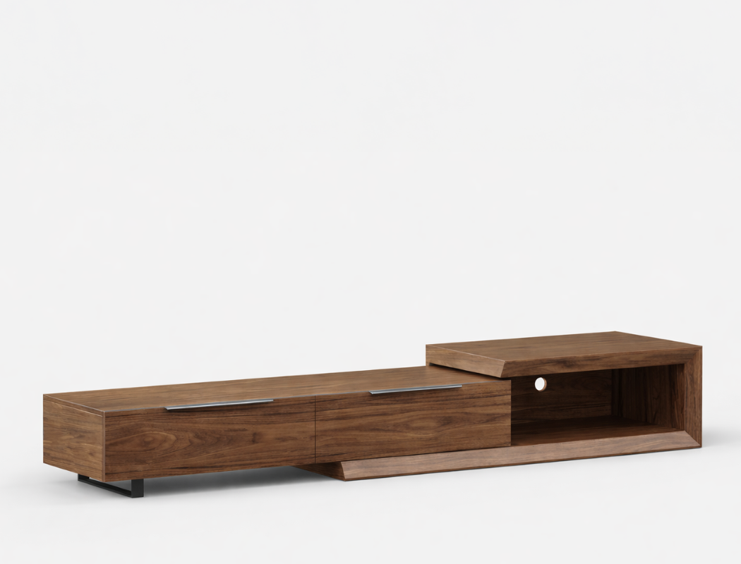 Mateo Wood TV Console (Extendable), American Walnut