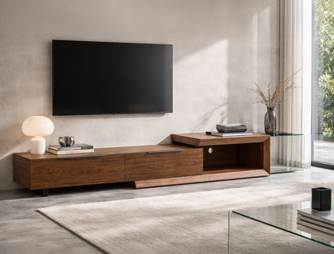 Mateo Wood TV Console (Extendable), American Walnut
