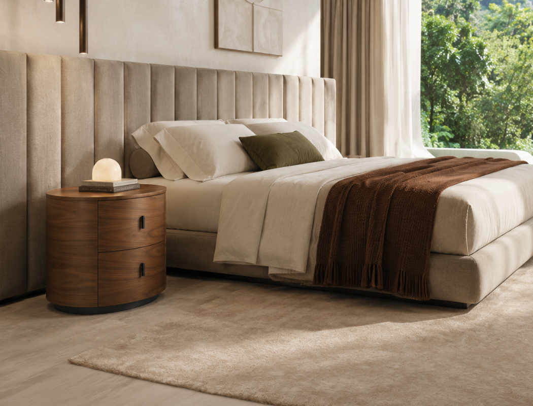 Moana Wood Side Table, American Walnut