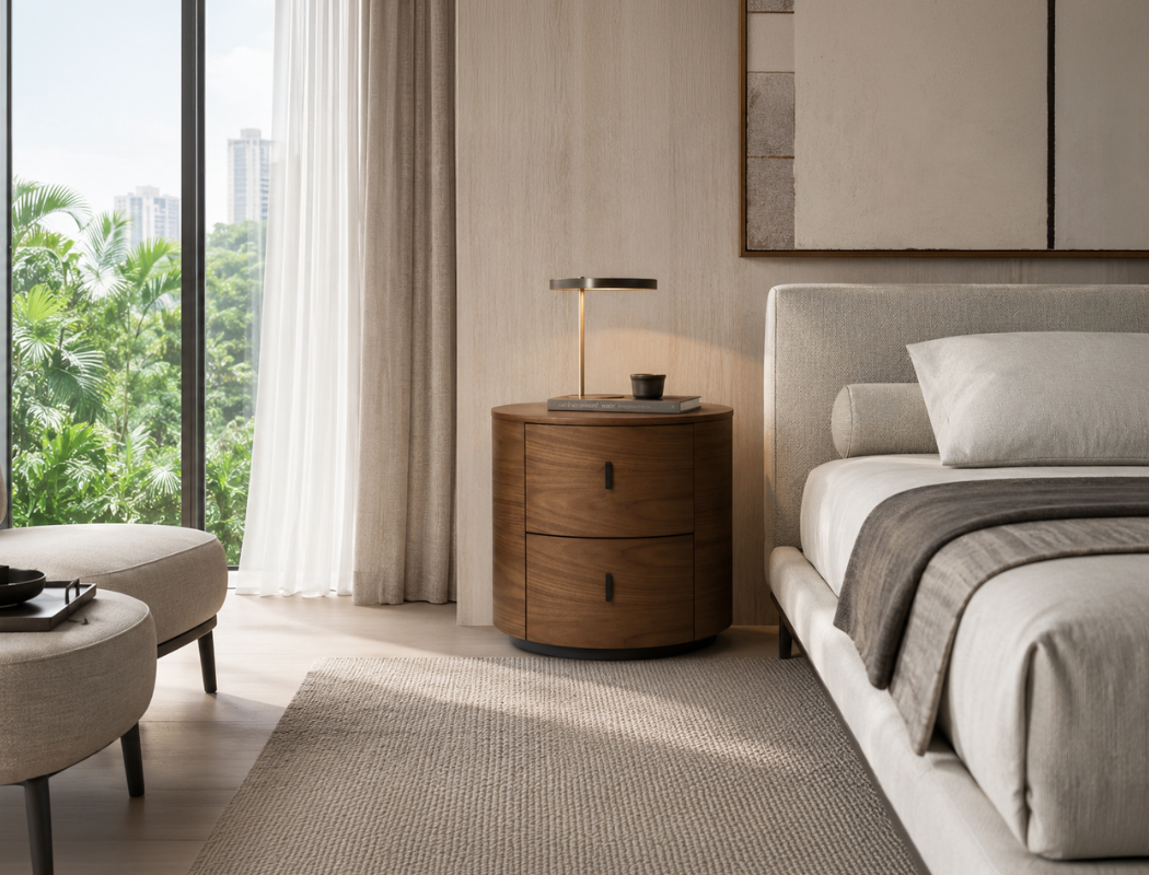 Moana Wood Side Table, American Walnut