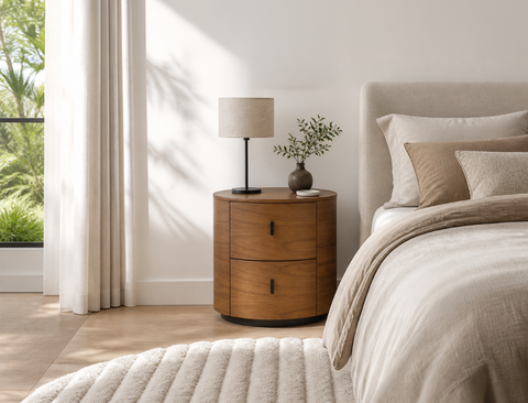 Moana Wood Side Table, American Walnut