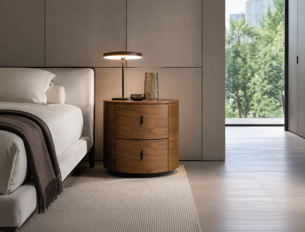 Moana Wood Side Table, American Walnut