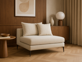 Natalia Armless Fabric Sofa, White Granite