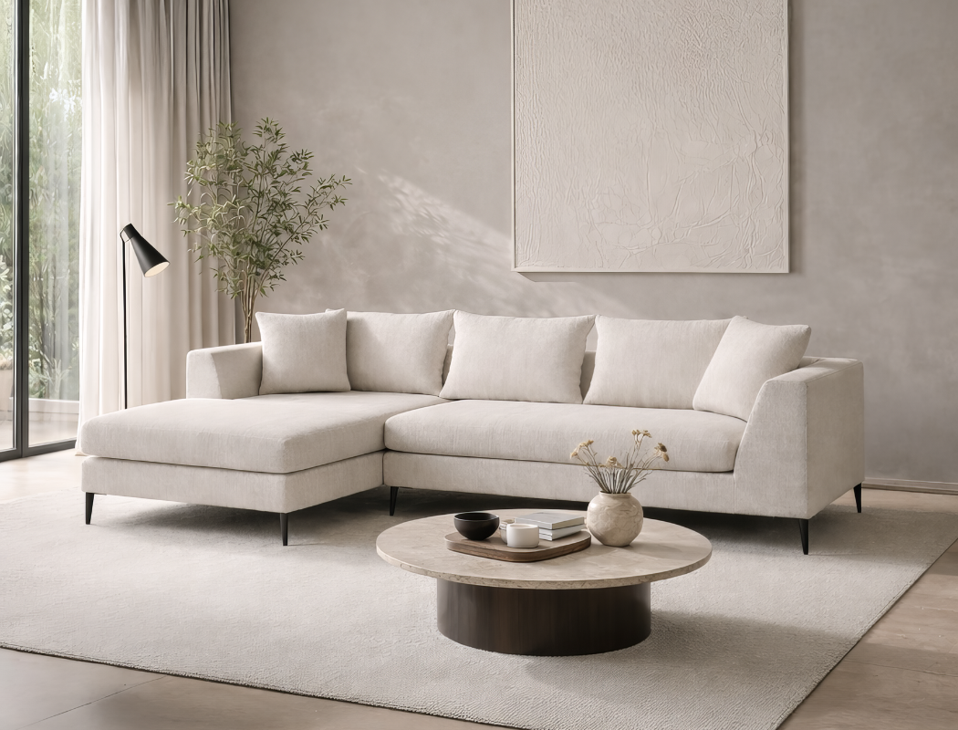 Natalia Left Facing L-Shape Sofa (Chaise 95)