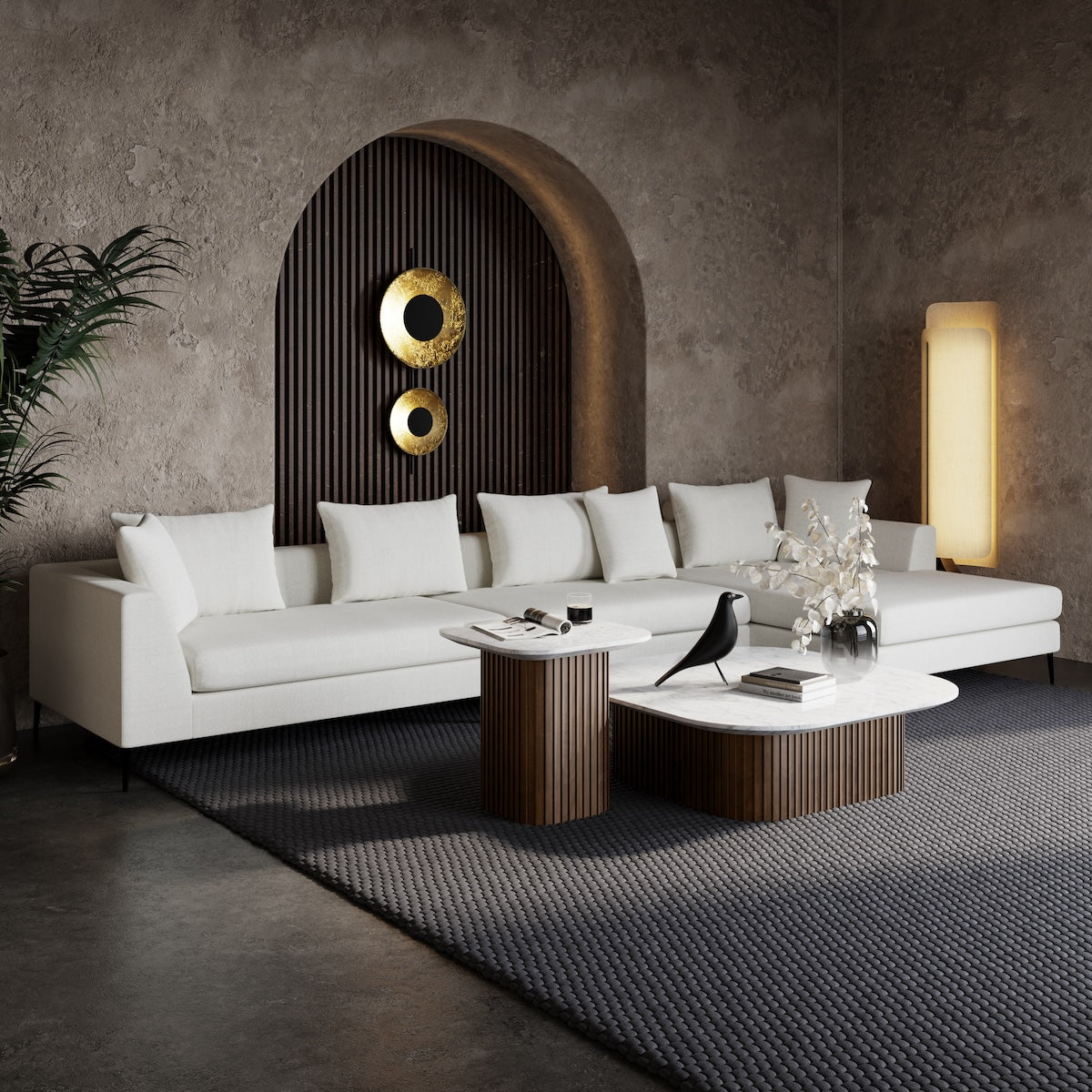 Bari Marble Coffee Table, White