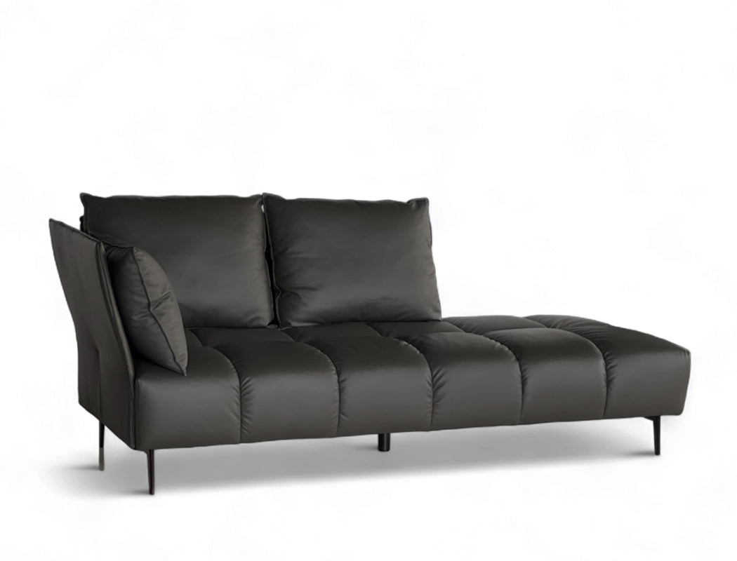 Nico Left Facing Leather Corner Chaise