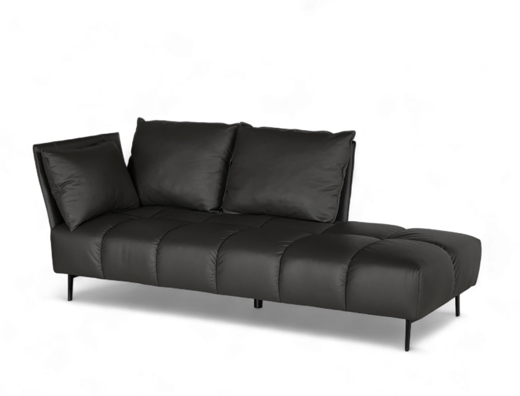 Nico Left Facing Leather Corner Chaise