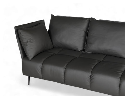 Nico Left Facing Leather Corner Chaise