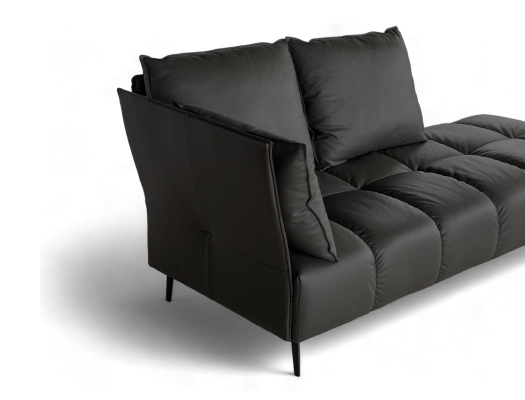 Nico Left Facing Leather Corner Chaise