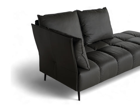 Nico Left Facing Leather Corner Chaise
