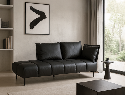 Nico Right Facing Leather Corner Chaise