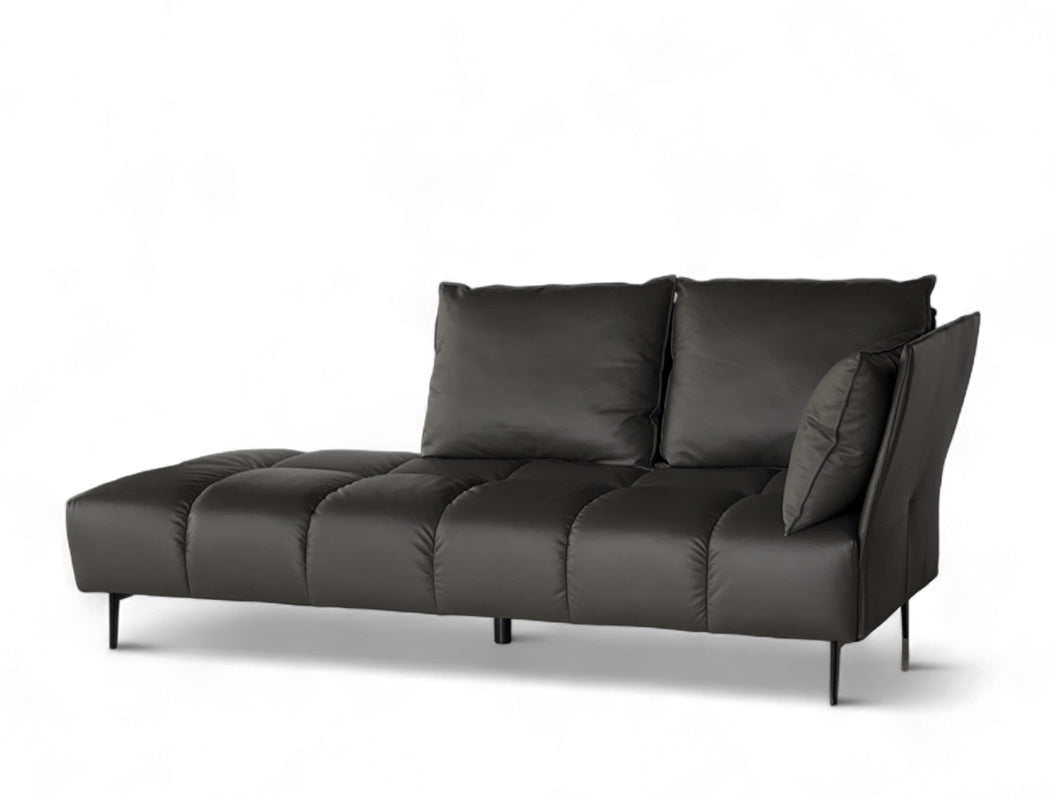 Nico Right Facing Leather Corner Chaise